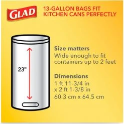 Glad® Tall Kitchen Drawstring Trash Bags, 13 Gal, 0.72 mil, 23.75" x 24.88", White, 240/Case 29 Glad® Tall Kitchen Drawstring Trash Bags, 13 Gal, 0.72 mil, 23.75" x 24.88", White, 240/Case -Cheap Trash & Recycling Store CLO79008 06