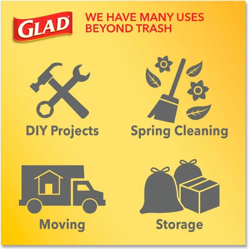 Glad® Tall Kitchen Drawstring Trash Bags, 13 Gal, 0.72 mil, 23.75" x 24.88", White, 240/Case 7 Glad® Tall Kitchen Drawstring Trash Bags, 13 Gal, 0.72 mil, 23.75" x 24.88", White, 240/Case - Image 7