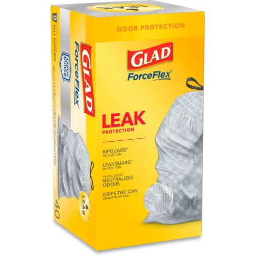 Glad® Tall Kitchen Drawstring Trash Bags, 13 Gal, 0.72 mil, 23.75" x 24.88", White, 240/Case 9 Glad® Tall Kitchen Drawstring Trash Bags, 13 Gal, 0.72 mil, 23.75" x 24.88", White, 240/Case - Image 9