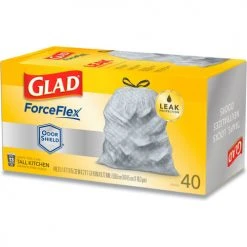 Glad® Tall Kitchen Drawstring Trash Bags, 13 Gal, 0.72 mil, 23.75" x 24.88", White, 240/Case 35 Glad® Tall Kitchen Drawstring Trash Bags, 13 Gal, 0.72 mil, 23.75" x 24.88", White, 240/Case -Cheap Trash & Recycling Store CLO79008 12