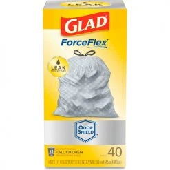 Glad® Tall Kitchen Drawstring Trash Bags, 13 Gal, 0.72 mil, 23.75" x 24.88", White, 240/Case 40 Glad® Tall Kitchen Drawstring Trash Bags, 13 Gal, 0.72 mil, 23.75" x 24.88", White, 240/Case -Cheap Trash & Recycling Store CLO79008 19