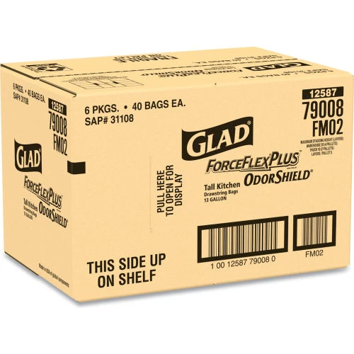 Glad® Tall Kitchen Drawstring Trash Bags, 13 Gal, 0.72 mil, 23.75" x 24.88", White, 240/Case 21 Glad® Tall Kitchen Drawstring Trash Bags, 13 Gal, 0.72 mil, 23.75" x 24.88", White, 240/Case - Image 21