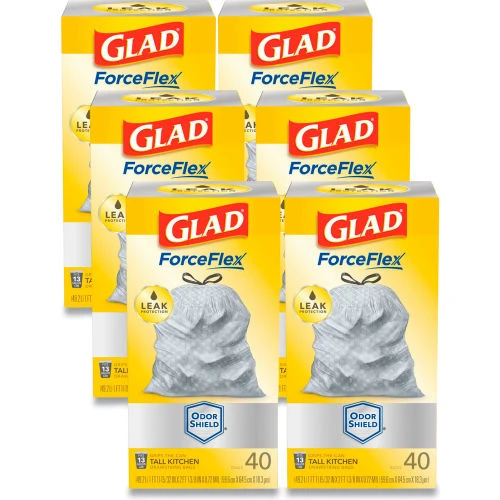 Glad® Tall Kitchen Drawstring Trash Bags, 13 Gal, 0.72 mil, 23.75" x 24.88", White, 240/Case 22 Glad® Tall Kitchen Drawstring Trash Bags, 13 Gal, 0.72 mil, 23.75" x 24.88", White, 240/Case - Image 22