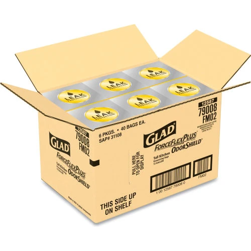 Glad® Tall Kitchen Drawstring Trash Bags, 13 Gal, 0.72 mil, 23.75" x 24.88", White, 240/Case 23 Glad® Tall Kitchen Drawstring Trash Bags, 13 Gal, 0.72 mil, 23.75" x 24.88", White, 240/Case - Image 23