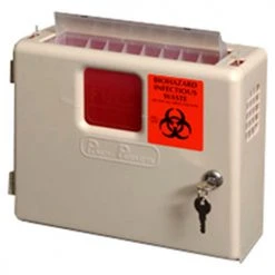 Plasti-Products 143002 Locking Wall Mounted Sharps Container Cabinet, Case of 2