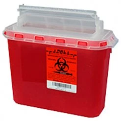 Plasti-Products 143154 5.4 Qt. Sharps Container, For Use with BD™ Wall Cabinet, Red, Case of 20
