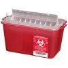 Plasti-Products 145004 4-Quart Sharps Container, Horizontal Entry, Red, Case of 25