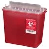 Plasti-Products 145008 8-Quart Sharps Container, Horizontal Entry, Red, Case of 20