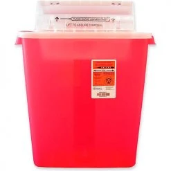Covidien 3-Gallon SharpStar™ In-Room™ Sharps Container, Transparent Red