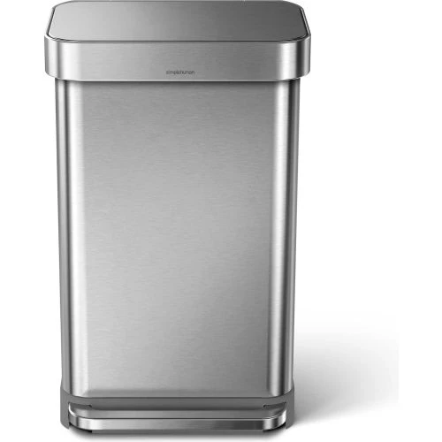 simplehuman® Rectangular Step Can - 12 Gallon Brushed Stainless Steel - CW2024 2 simplehuman® Rectangular Step Can - 12 Gallon Brushed Stainless Steel - CW2024 - Image 2