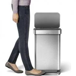 simplehuman® Rectangular Step Can - 12 Gallon Brushed Stainless Steel - CW2024 14 simplehuman® Rectangular Step Can - 12 Gallon Brushed Stainless Steel - CW2024 -Cheap Trash & Recycling Store CW2024 06