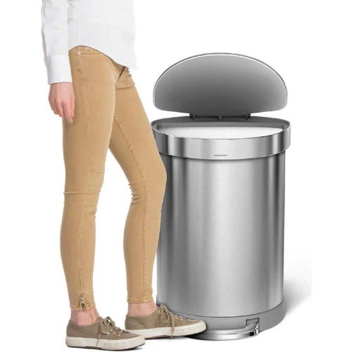 simplehuman® Semi-Round Step Can, 16 Gallon Brushed SS - CW2029 3 simplehuman® Semi-Round Step Can, 16 Gallon Brushed SS - CW2029 - Image 3