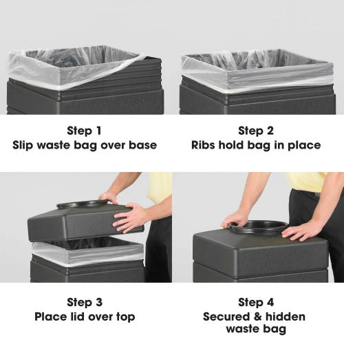 Safco® Canmeleon Aggregate Panel, Top Open, 38 Gallon Black, 9471NC 2 Safco® Canmeleon Aggregate Panel, Top Open, 38 Gallon Black, 9471NC - Image 2