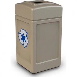 Commercial Zone PolyTec™ Recycling Can w/Open Top, 42 Gallon, Beige