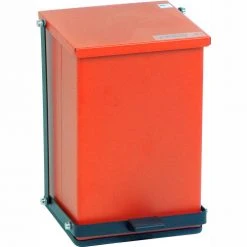 Detecto® Red Baked Epoxy Steel Step-On Can, 24 Quart