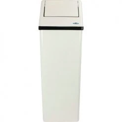 Frost Steel Square Swing Top Can, 18 Gallon, White -Cheap Trash & Recycling Store Frost code 300 NL front