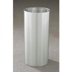Glaro 11 Gallon Open Top Wastebasket, Satin Aluminum New Yorker Collection - 1223-SA
