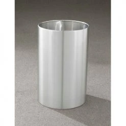 Glaro 18 Gallon Open Top Wastebasket, Satin Aluminum New Yorker Collection - 1523-SA