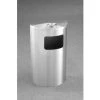 Glaro 6 Gallon Half Round Ash/Urn Side Opening Waste Receptacle, Satin Aluminum - 1894-SA-SA