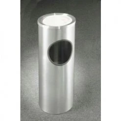 Glaro 3 Gallon Ash/Trash Receptacle w/Sand Cover, Satin Aluminum - 192SA