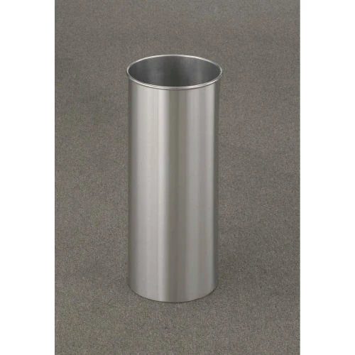 Glaro 7 Gallon Open Top Wastebasket, Satin Aluminum New Yorker Collection - 922-SA 1 Glaro 7 Gallon Open Top Wastebasket, Satin Aluminum New Yorker Collection - 922-SA