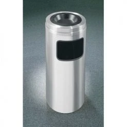 Glaro 10 Gallon Ash/Trash Receptacle w/Sand Cover, Satin Aluminum - C1531SA