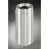 Glaro Steel Round Trash Can W/Funnel Top, 12 Gallon, Satin Aluminum