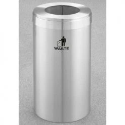 Glaro Recyclepro Value Trash Can, 23 Gallon, Satin Aluminum