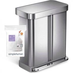 simplehuman® Trash Can Liner Code H - 9 Gallon, 18.5 x 28, 1.18 Mil, White, Pack of 240 -Cheap Trash & Recycling Store H 60pk CW0258 6