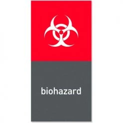 Simplehuman® Magnet Decal For Stainless Steel Trash Cans, "Biohazard", Red/Gray