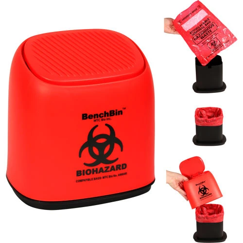 MTC Bio BenchBin Starter Kit, BenchBin & 400 Red 8-1/2" x 11" Autoclave/ Biohazard Bags 1 MTC Bio BenchBin Starter Kit, BenchBin & 400 Red 8-1/2" x 11" Autoclave/ Biohazard Bags