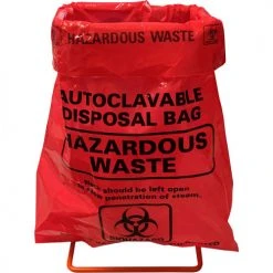 MTC Bio Red Biohazard Bags w/ Black Printed Markings, 8-1/2" x 11", 100/box