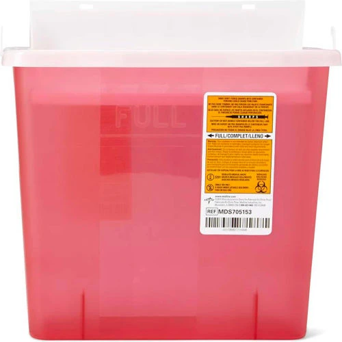 Medline® MDS705153 Biohazard Patient Room Sharps Containers, Red, 5 Quart, 20/Case 1 Medline® MDS705153 Biohazard Patient Room Sharps Containers, Red, 5 Quart, 20/Case