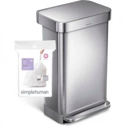 simplehuman® Trash Can Liner Code M - 12 Gallon, 21.5 X 30.7, 1.18 Mil, White, Pack of 240 -Cheap Trash & Recycling Store M 60pk CW0261 5