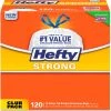 Hefty® Strong Tall Kitchen Drawstring Bags, 13 Gal, 0.9 mil, White, 360/Case
