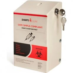 Post Medical Wall Mount Enclosure with Lock and Key, For 1 Qt. WD Series Sharps Containers