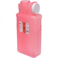 Post Medical 2.5 Gallon Leak-tight Sharps Container with Locking Screw Cap, Translucent Red, 16/CS