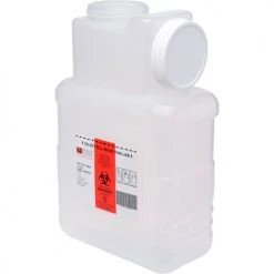Post Medical 1.5 Gallon Leak-tight Sharps Container with Locking Screw Cap, Translucent, 22/CS