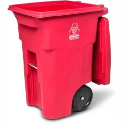 Toter 2-Wheel Medical Waste Cart, 64 Gallon Red - RMN64-00RED -Cheap Trash & Recycling Store RMN64 Red 2