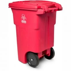 Toter 2-Wheel Medical Waste Cart, 64 Gallon Red - RMN64-00RED -Cheap Trash & Recycling Store RMN64 Red 5