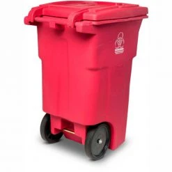 Toter 2-Wheel Medical Waste Cart, 64 Gallon Red - RMN64-00RED -Cheap Trash & Recycling Store RMN64 Red 6