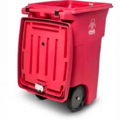 Toter 2-Wheel Medical Waste Cart, 64 Gallon Red - RMN64-00RED -Cheap Trash & Recycling Store RMN64 Red 7