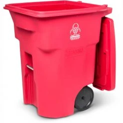 Toter 2-Wheel Medical Waste Cart, 96 Gallon Red - RMN96-00RED -Cheap Trash & Recycling Store RMN96 Red 2
