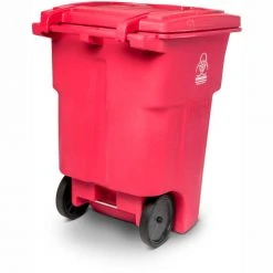Toter 2-Wheel Medical Waste Cart, 96 Gallon Red - RMN96-00RED -Cheap Trash & Recycling Store RMN96 Red 7
