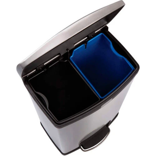 Rubbermaid® Slim Jim® Stainless Step On Container-Dual Liner,Front Step- 8G,Black- 1901987 2 Rubbermaid® Slim Jim® Stainless Step On Container-Dual Liner,Front Step- 8G,Black- 1901987 - Image 2