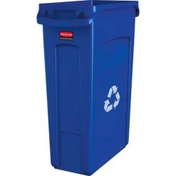 Rubbermaid® Slim Jim® Vented Recycling Can, 23 Gallon, Blue - Pkg Qty 4