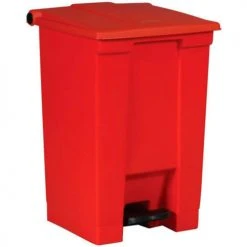 Rubbermaid® Fire Safe Step On Plastic Container, 12 Gallon, Red - FG614400RED