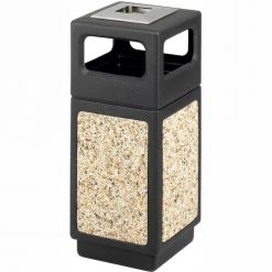 Safco® Canmeleon™ Aggregate Panel, Ash Urn/Side Open, 15 Gallon Black, 9470NC -Cheap Trash & Recycling Store SAC 9470NC