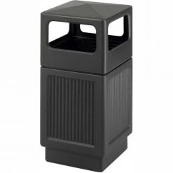 Safco® Canmeleon™ Recessed Panel, Side Open, 38 Gallon Black, 9476BL -Cheap Trash & Recycling Store SAC 9476BL