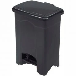 Safco® Plastic Step-On Receptacle, 4 Gallon Black - 9710BL